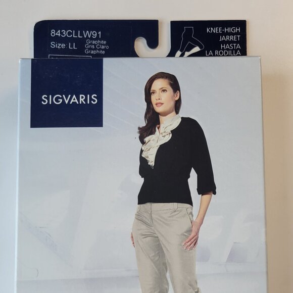 Sigvaris Medical Compression Hosiery / Knee-High / LL / Graphite / 843CLLW91